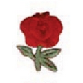 Embroidered Stock Appliques - Red Rose